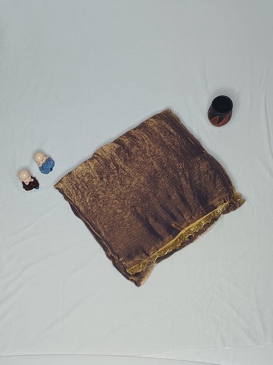 Silk Blend Saree with Golden Border – Multiple Colors